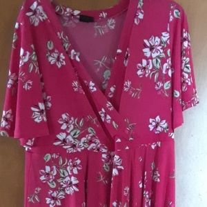 Torrid v neck floral pink dress